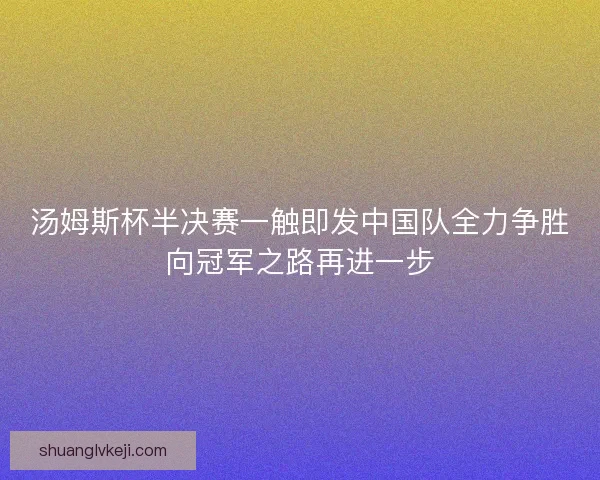 汤姆斯杯半决赛一触即发中国队全力争胜向冠军之路再进一步