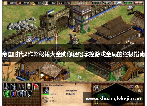 帝国时代2作弊秘籍大全助你轻松掌控游戏全局的终极指南