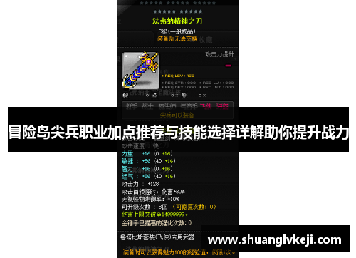 冒险岛尖兵职业加点推荐与技能选择详解助你提升战力
